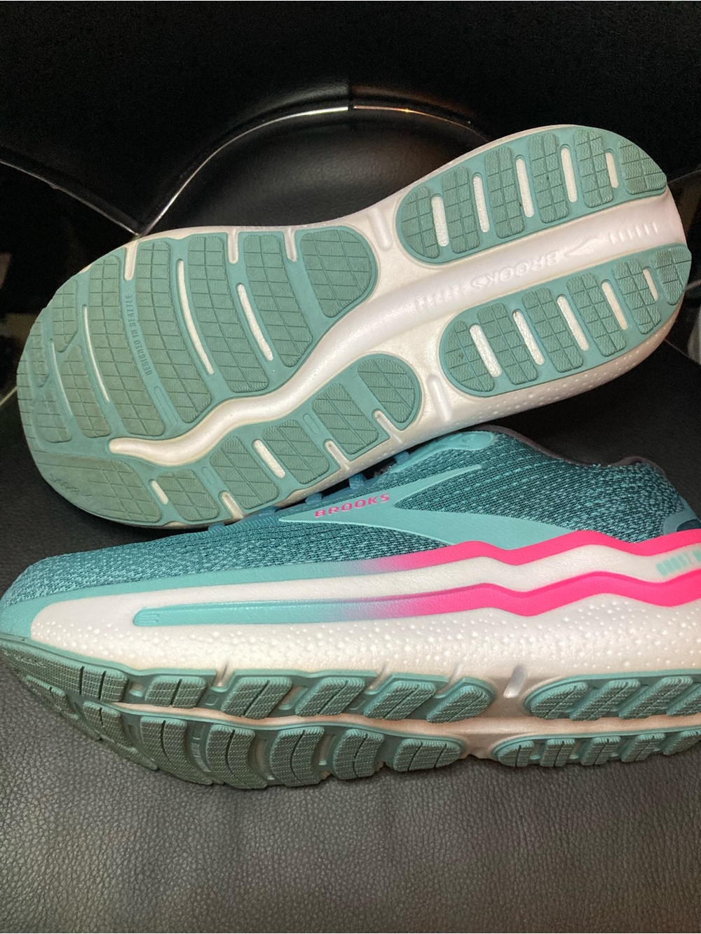 Brooks Women's Teal Running Shoes with Pink Accents - Picture 5 of 6